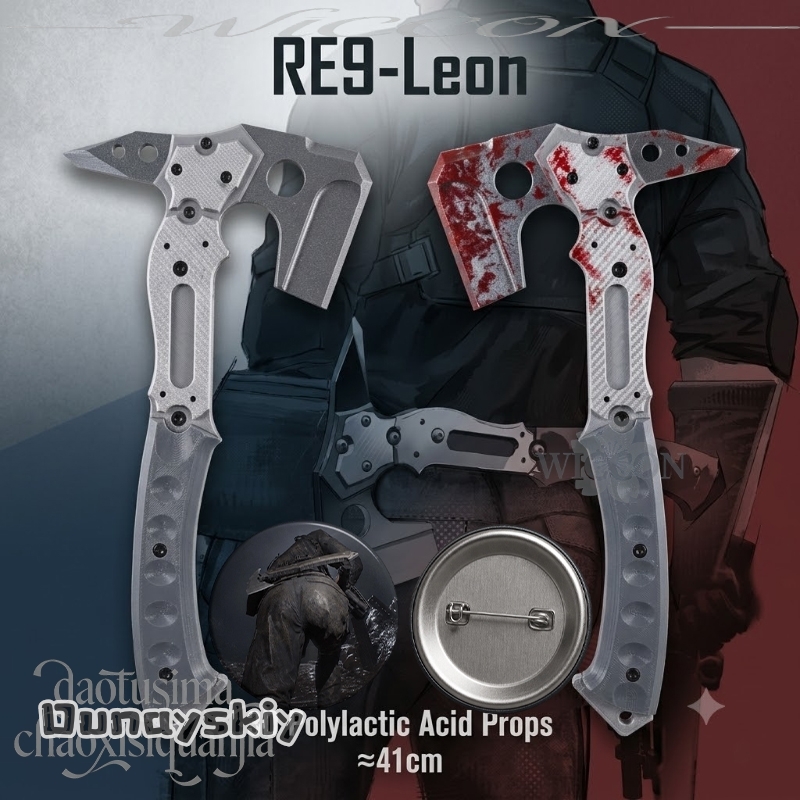 Cosplay Prop Patterns - Acessórios de Halloween Leonn, Machado Tático