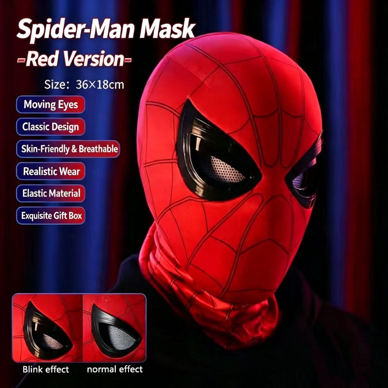 Cosplay Prop Display - Máscara do Homem-Aranha com Olhos Móveis,