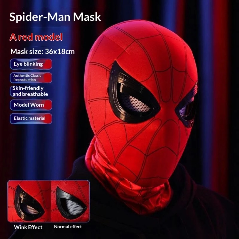 Cosplay Prop Display - Máscara do Homem-Aranha com Olhos Móveis,