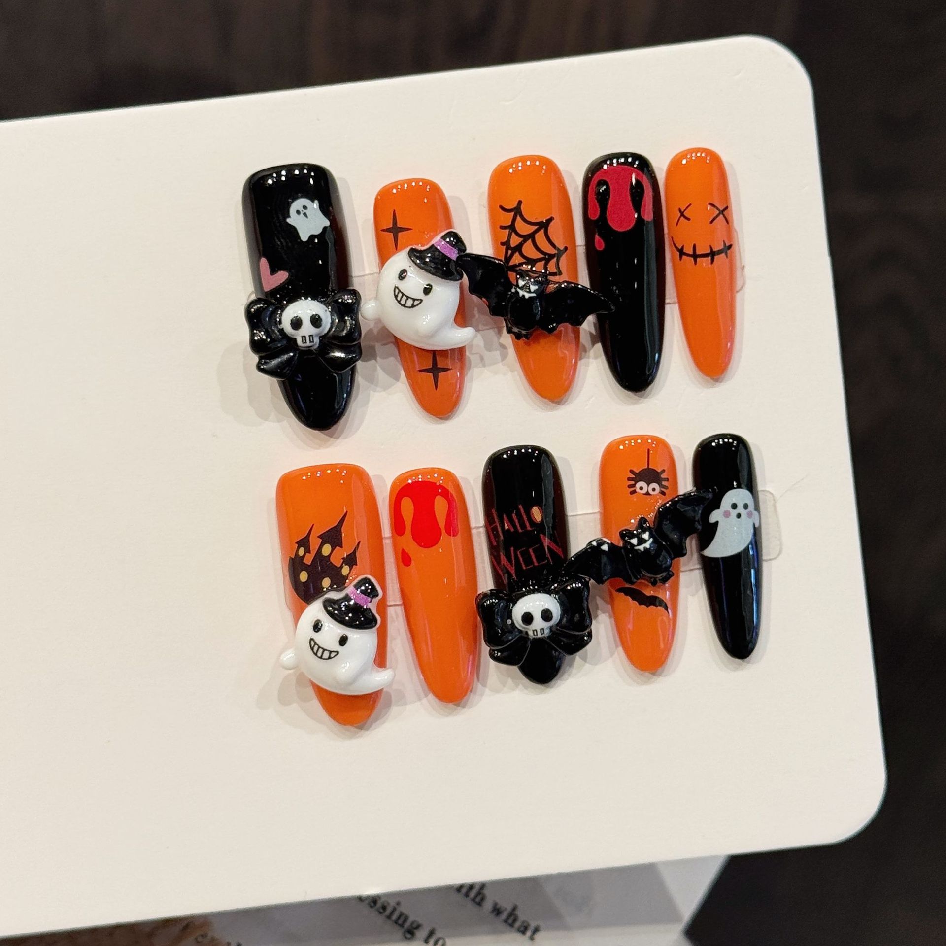 Cosplay Bat Prop - 10 Unidades de Unhas Postiças Longas