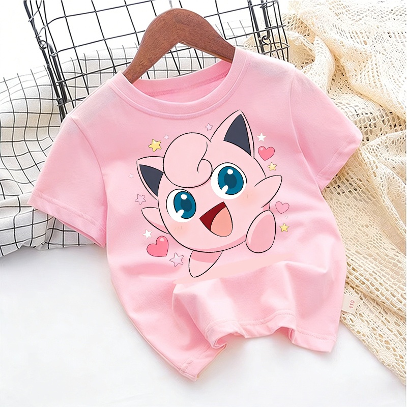 Pokeball Cosplay Prop - Camiseta Estampada Pokémon Jigglypuff Verão 2026,