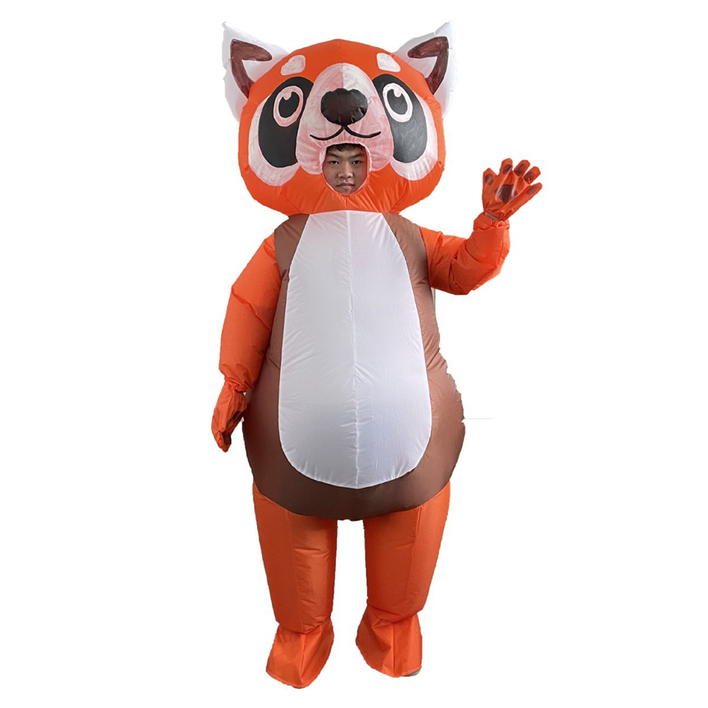Cosplay Prop Business - Fantasia Inflável de Panda Vermelho Laranja,