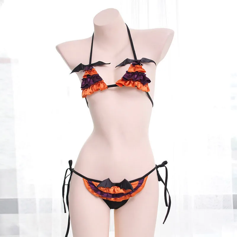 Cosplay Bat Prop - Conjunto de Lingerie Sexy Gótica Feminina