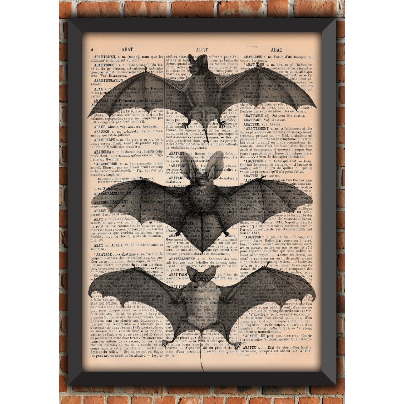 Cosplay Bat Prop - Pôster Decorativo Vintage de Esqueleto de